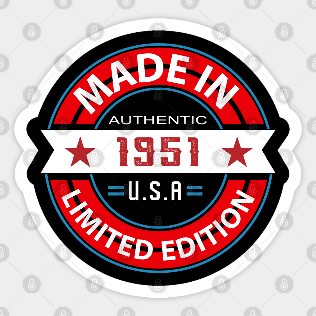 1951 72 Year Sticker by HB Shirts